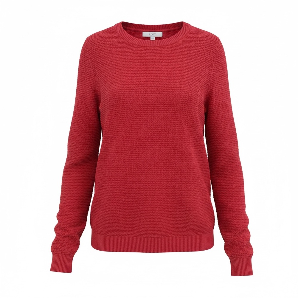 LOFT Classic Red Crew Neck Sweater